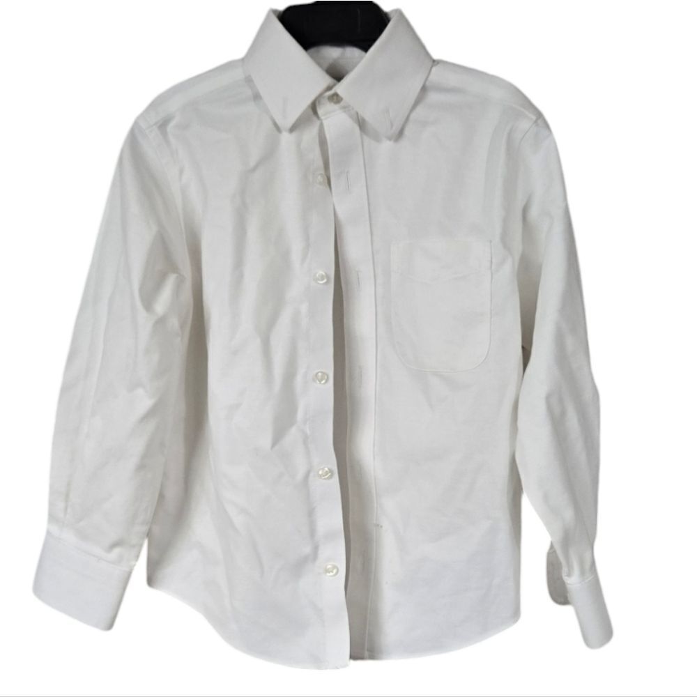 Class Club Boys White Long Sleeve Non-Iron Oxford Shirt School Uniform Stretch